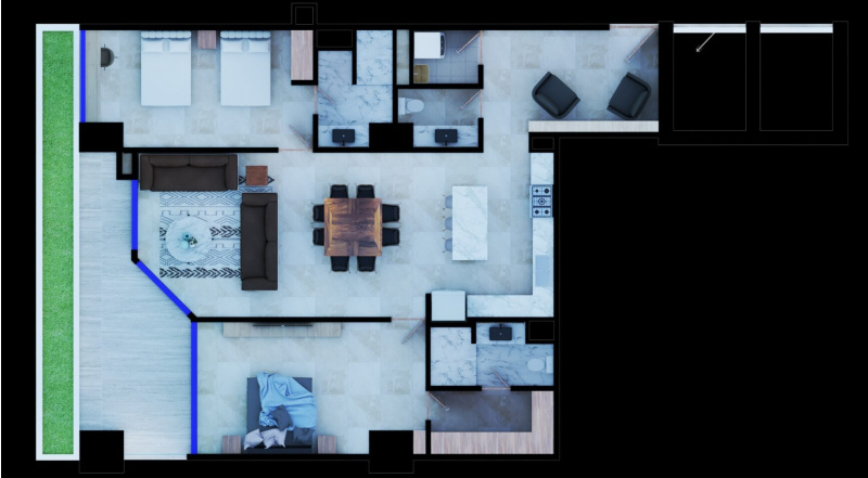 La Vellmari Torre Sur 3Bedrooms Condo Puerto Cancun for Sale